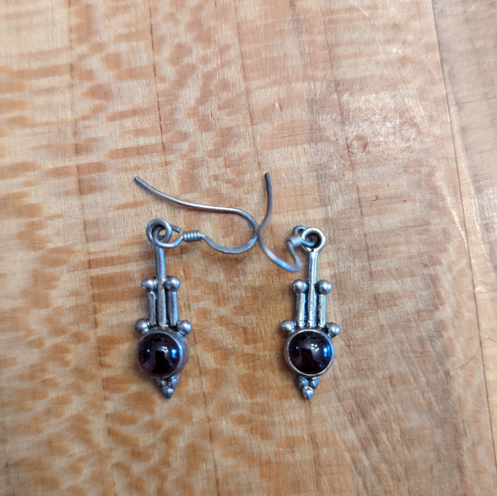 Sterling Silver Ruby Earrings - image 1
